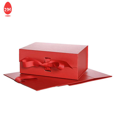 FSC Lint Magnetische Sluiting Geschenkdoos Lint Goud Folie Gevouwen Verpakking