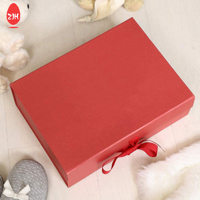 FSC Lint Magnetische Sluiting Geschenkdoos Lint Goud Folie Gevouwen Verpakking