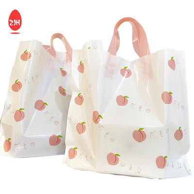 LDPE Ins Style Gift Packing Bags Kledingwinkel Peach Pattern Plastic Tote Bag