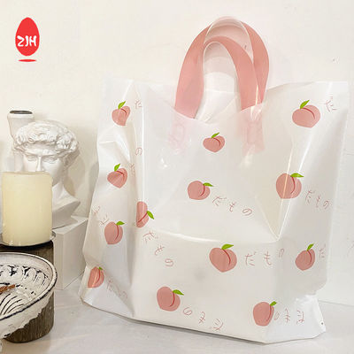 LDPE Ins Style Gift Packing Bags Kledingwinkel Peach Pattern Plastic Tote Bag