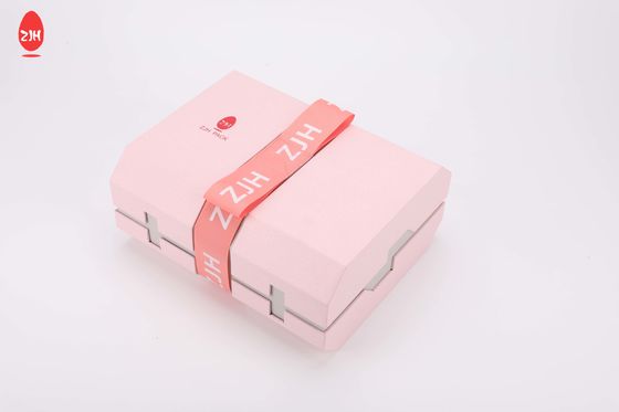 Het Document van het luxe Vouwbaar Karton Schoenenvakje, Magnetische Stijve Verpakkende Roze Giftvakjes